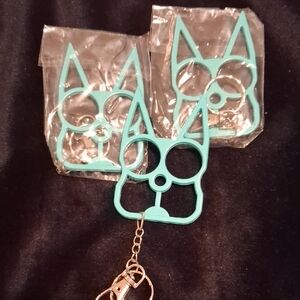 Teal Cat Keychain